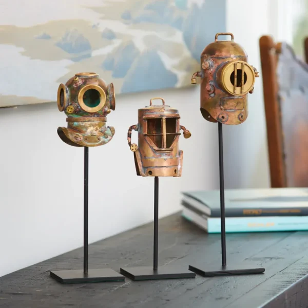 Hot Diver Helmets Replica (Set Of 3) Decor
