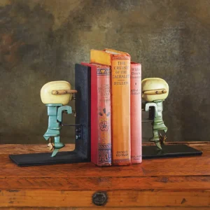 Store Outboard Motor Bookends Painted Bookends