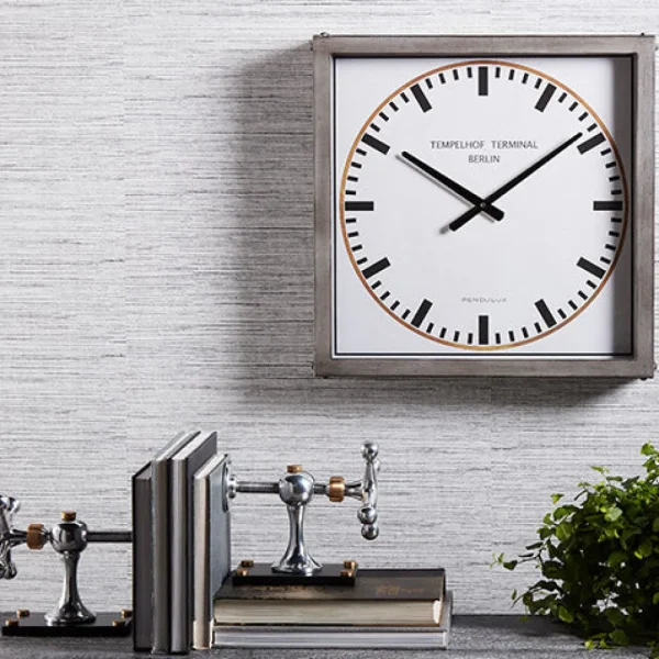 Fashion Tempelhof Terminal Clock Grey Wall Clocks