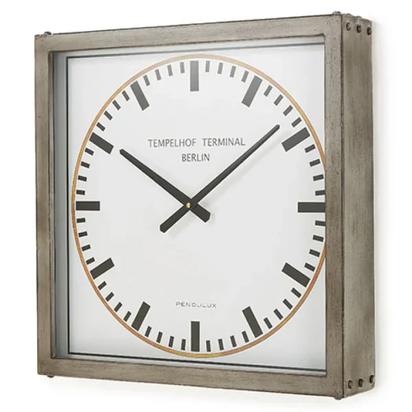 Fashion Tempelhof Terminal Clock Grey Wall Clocks
