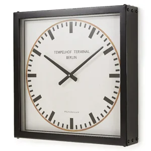 Hot Tempelhof Terminal Clock Black Wall Clocks